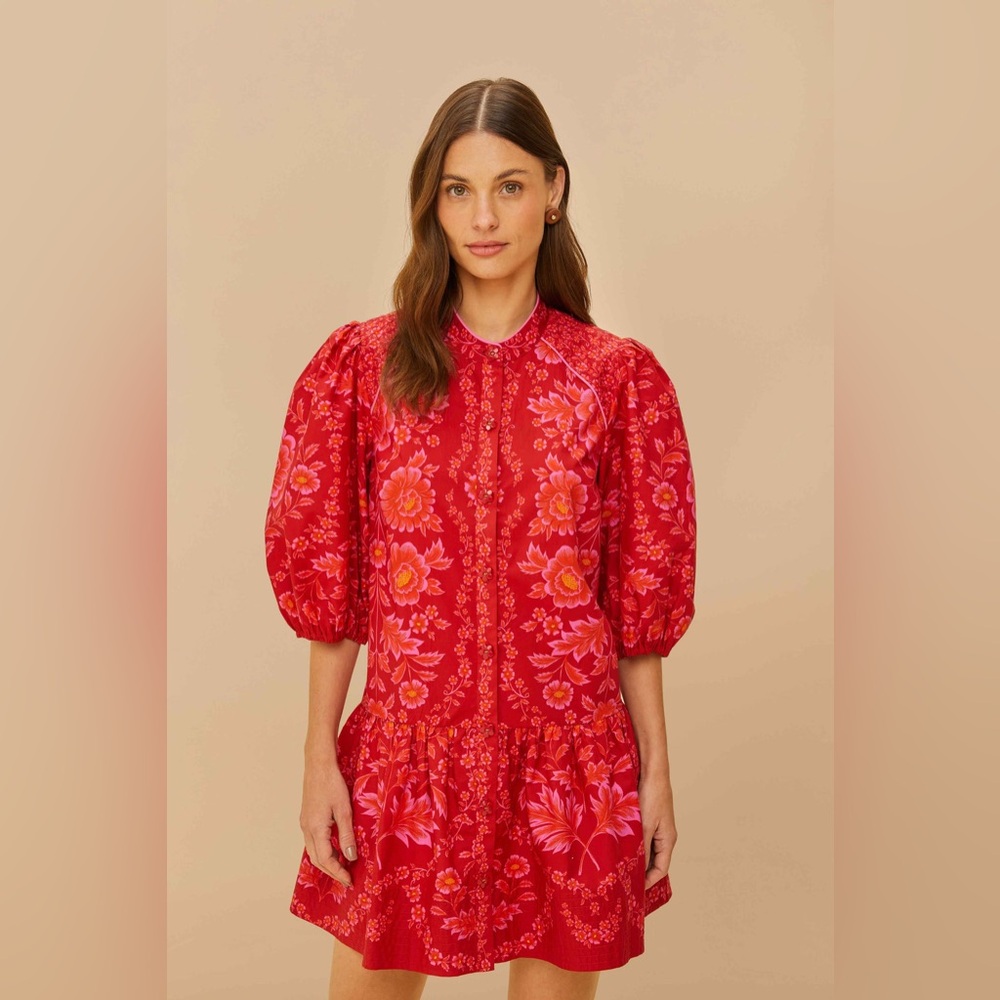 Farm Rio Red Olivia Mini Dress NWT XS - Picture 2 of 4